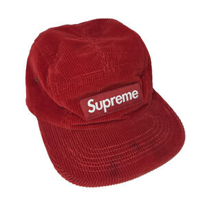 Supreme Corduroy Camp Cap Red FW16 Original First Box Logo Cord Hat